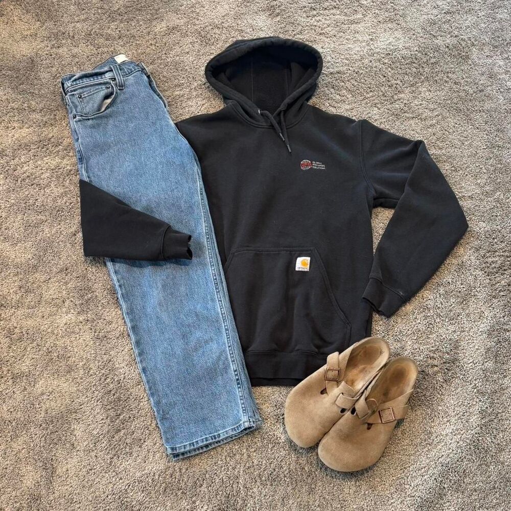 Carhartt Men's Black and Navy Hoodie